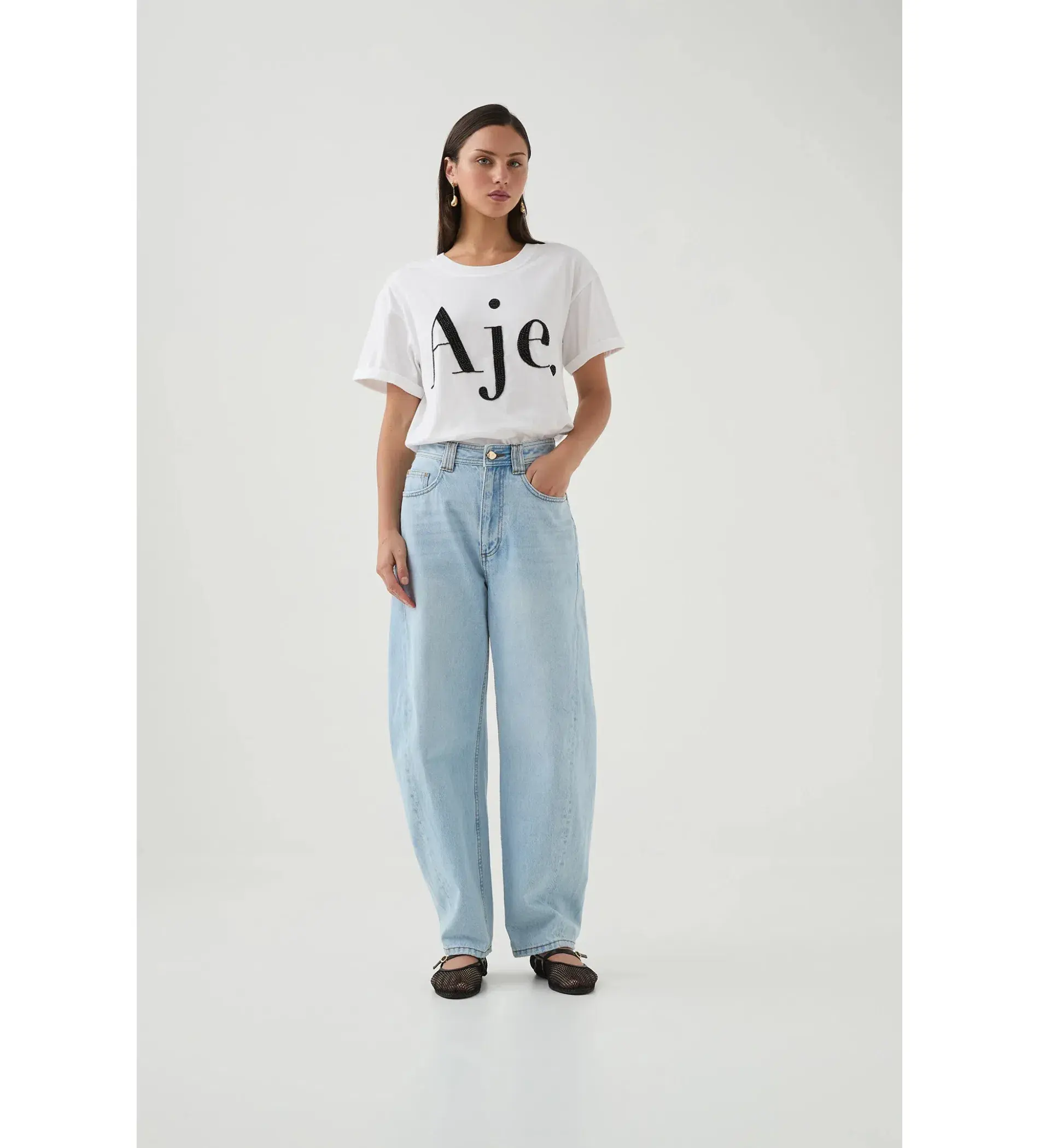 Aje Beyond Embellished Logo Tee Size XS/6 - Image 2