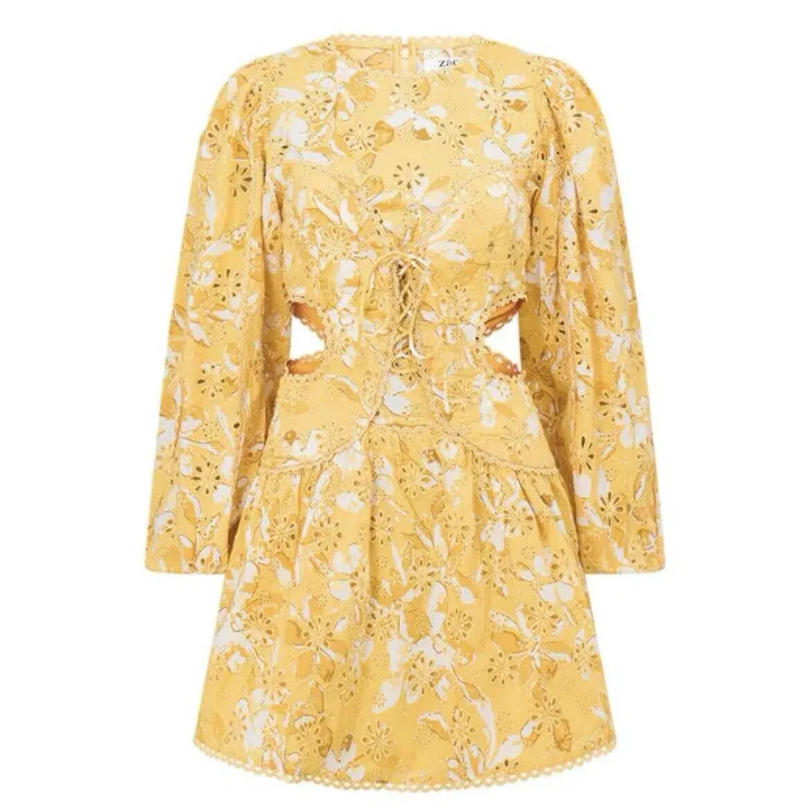 SABO Elysees Dress Yellow and White size XS - Image 5
