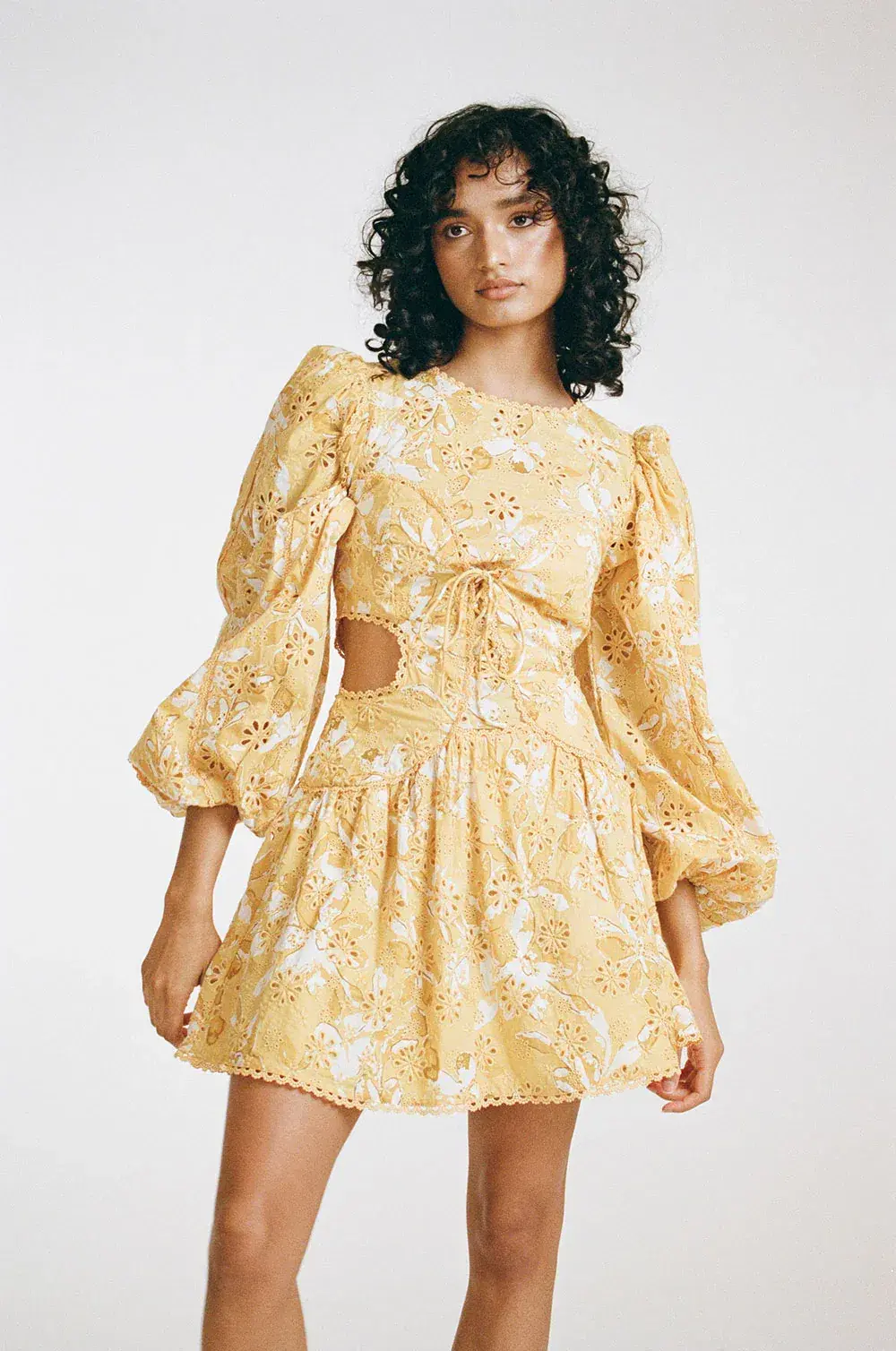 SABO Elysees Dress Yellow and White size XS - Image 3