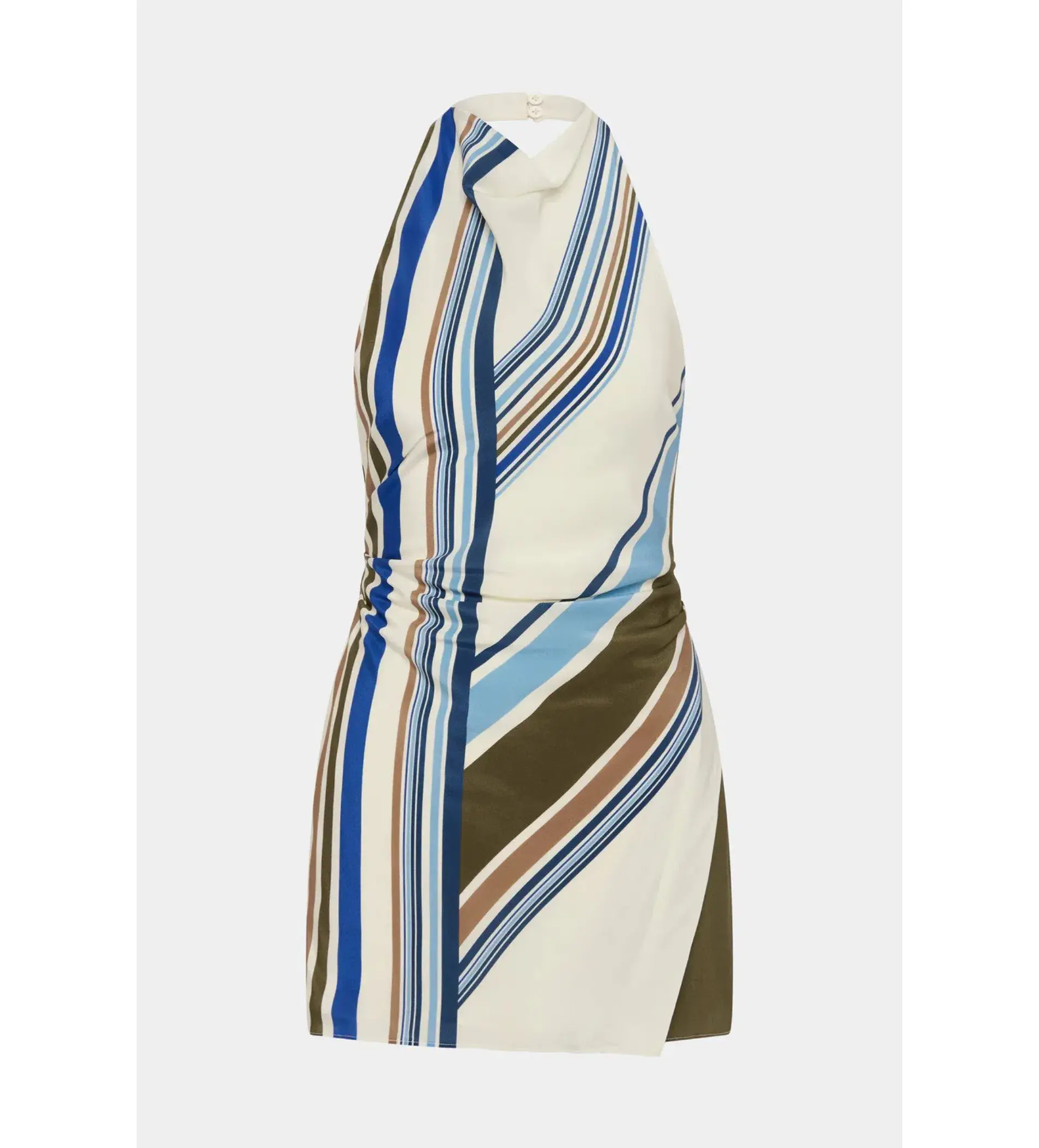 Sir The Label Thistle Halter Mini Dress Blue Baiadera Size AU 6 - Image 5
