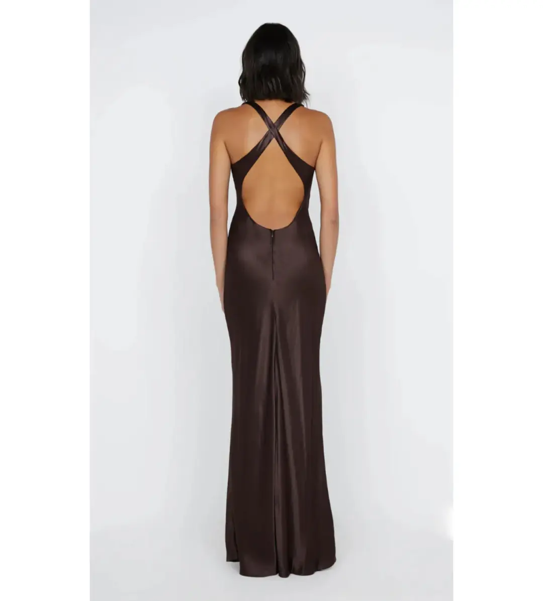 Bec & Bridge Maxina Crossover Dress Dark Chocolate Size AU 10 for rent on The Volte - main image