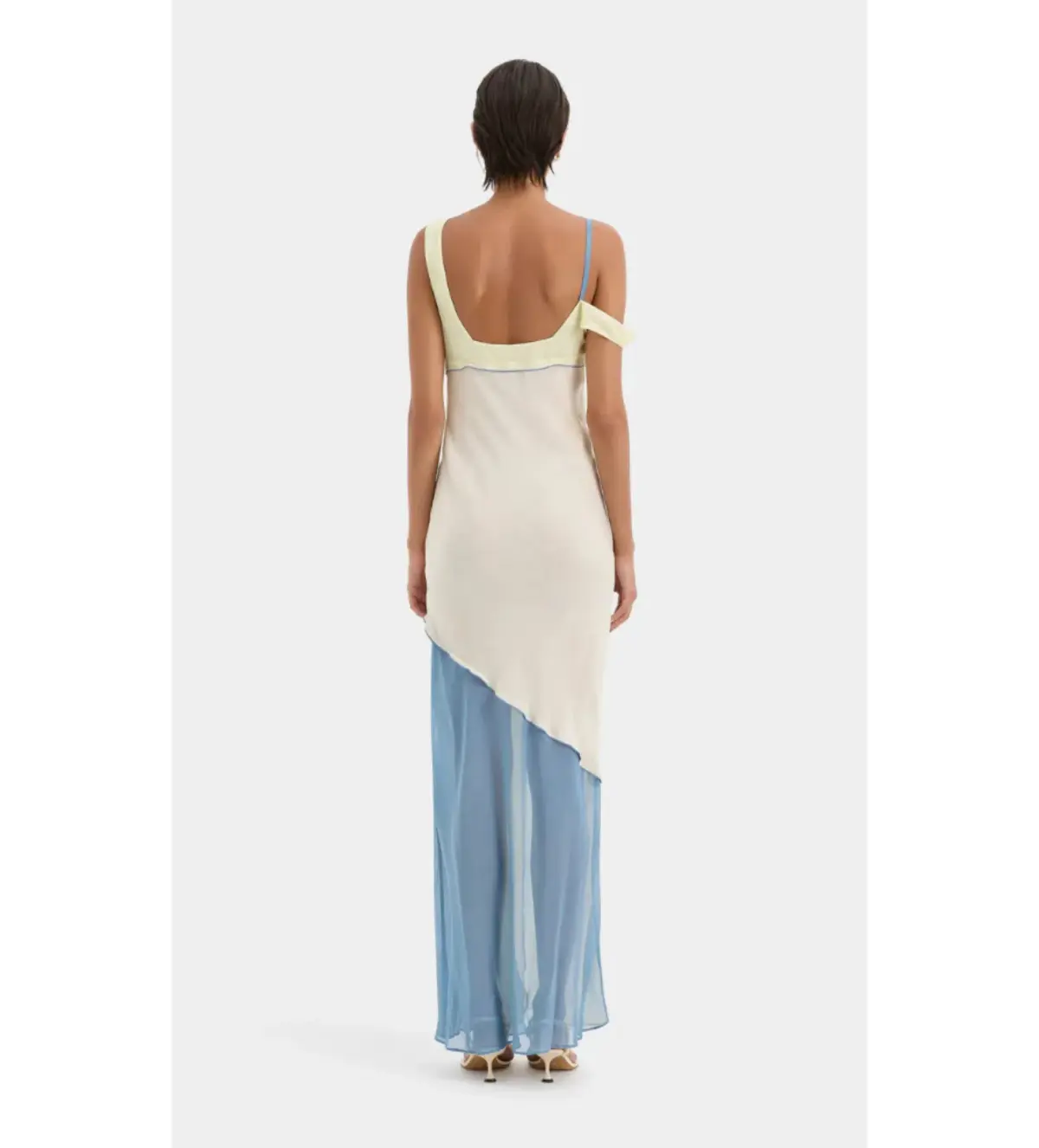 Sir the Label Thames Splice Midi Dress Ecru Multi Size AU 10 - Image 3