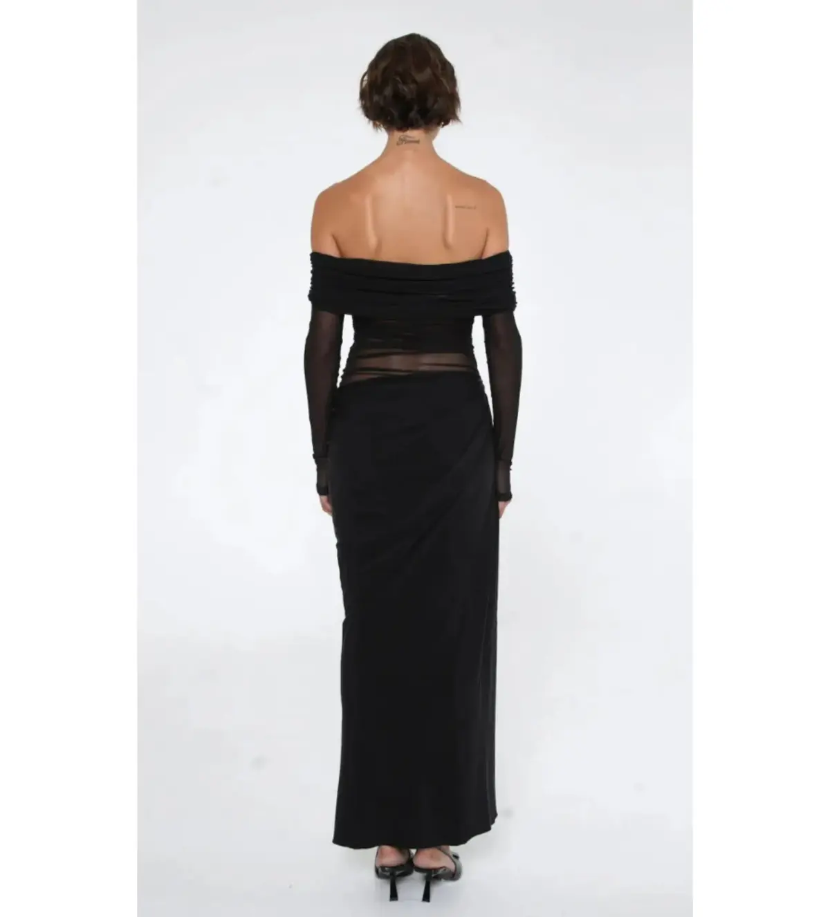 Benni Yasmin Off-Shoulder Maxi Dress Black Size AU 8 - Image 3