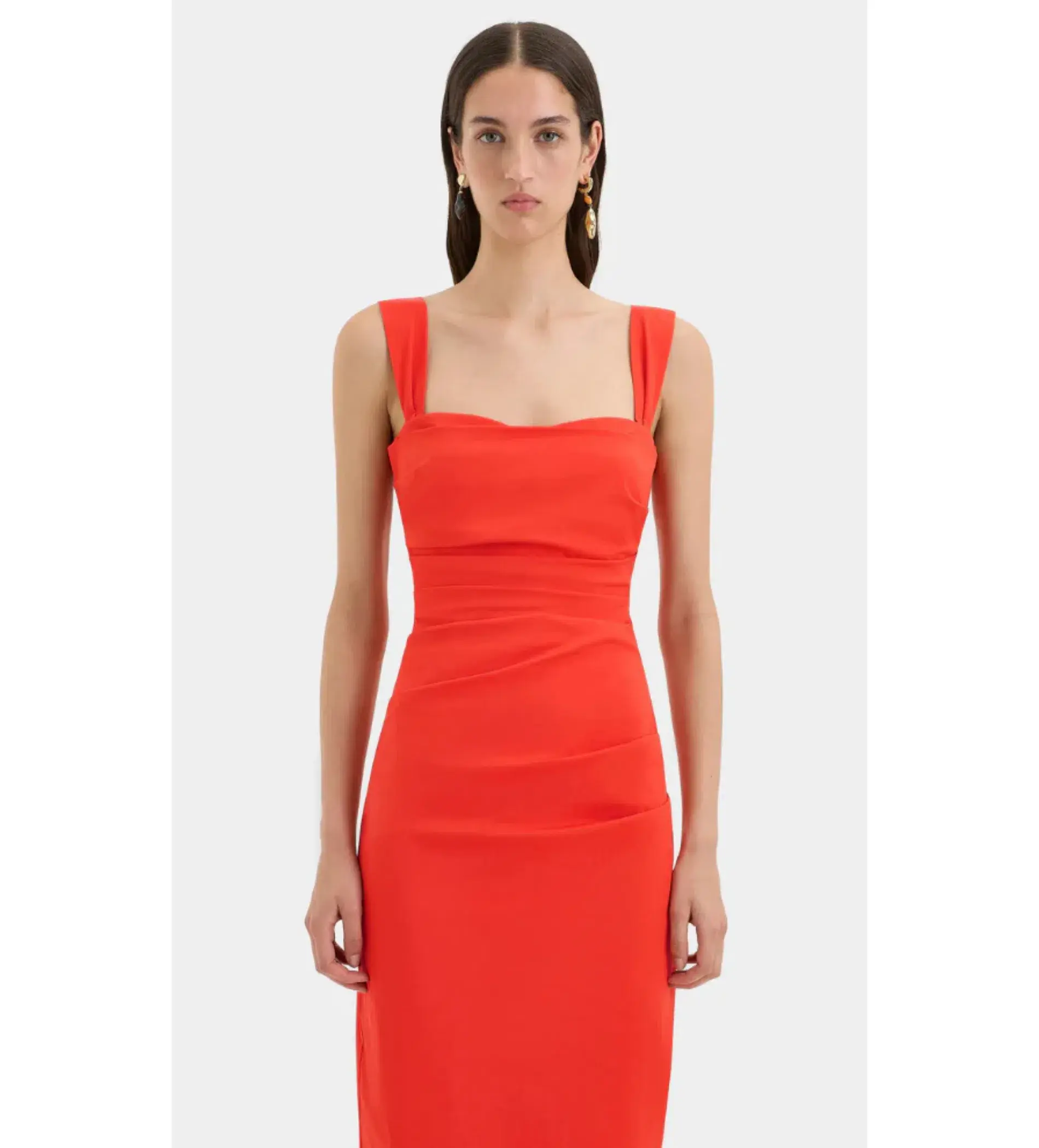 Sir the Label Dahlia Balconette Gown in Tangerine Red Size AU 10 - Image 2