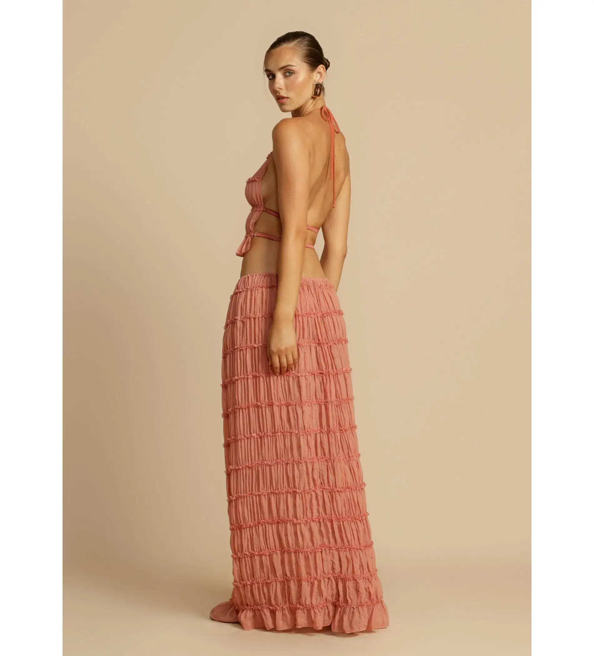 Arcina Ori Juliette Halter And Skirt Set Peach Size M / AU 10 - Image 4