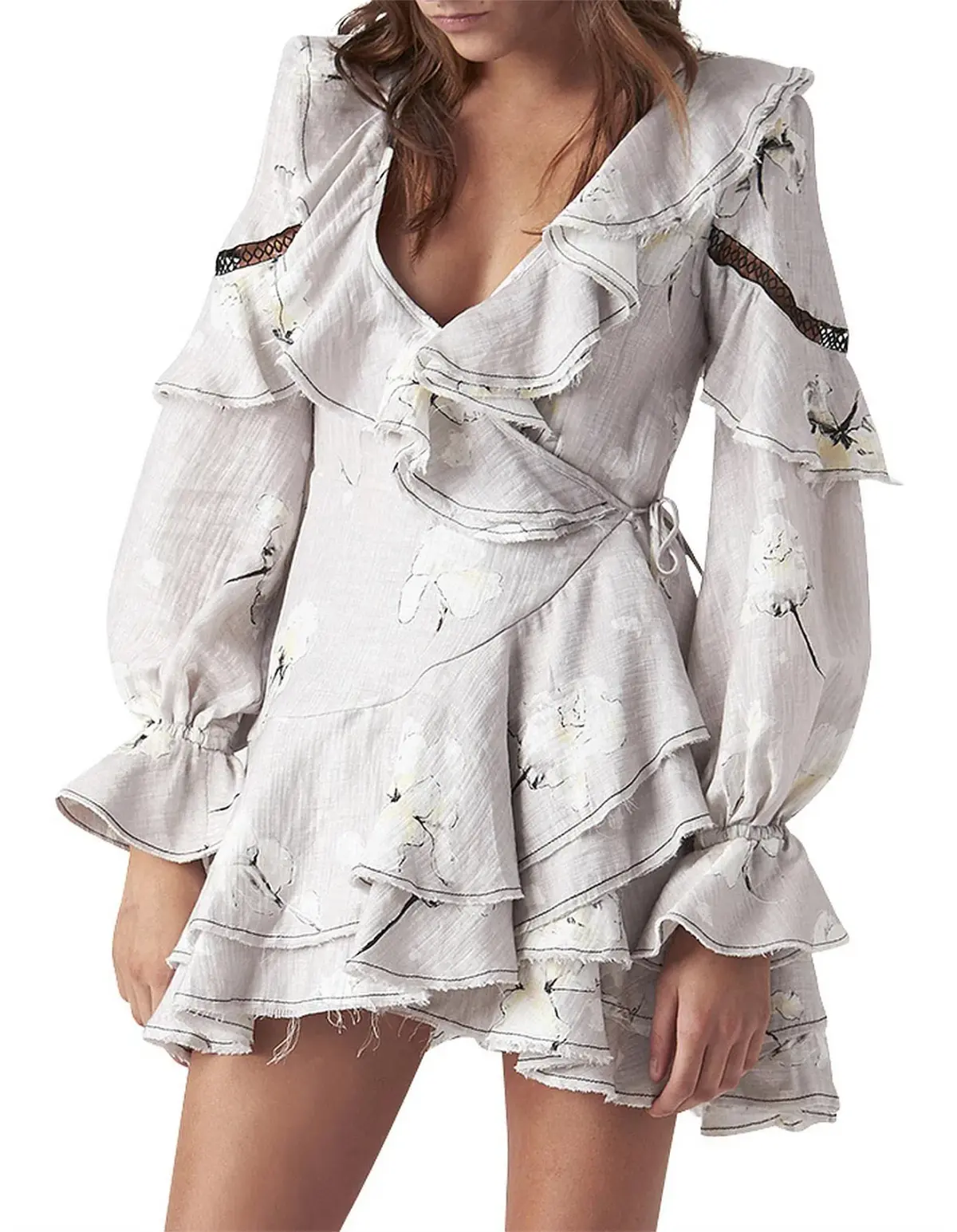 Aje Fiona Wrap Dress Print Size 10 - Image 1