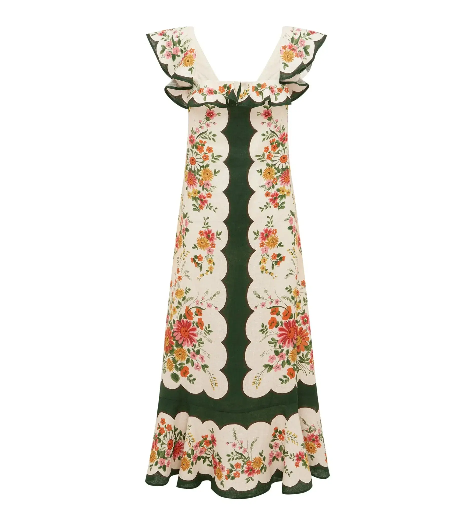 Alemais Elisabetta Ruffle Midi Dress Multi Size AU 10 - Image 1