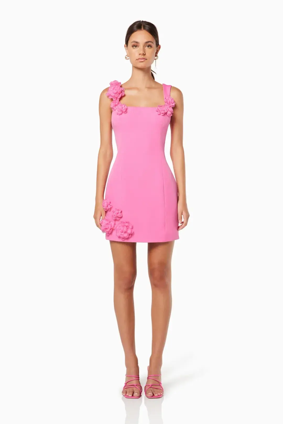 Elliatt Trompe 3D Floral Mini Dress Pink Size 6 for rent on The Volte - main image