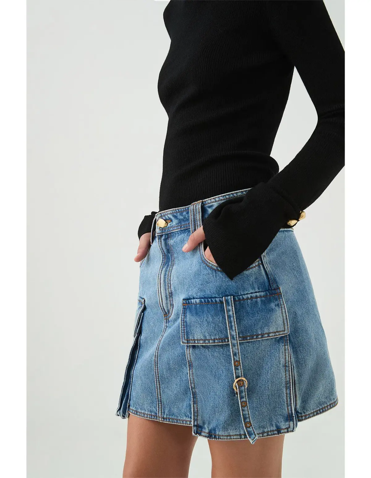 Aje Juno Cargo Micro Mini Skirt Blue Size AU 12 - Image 3