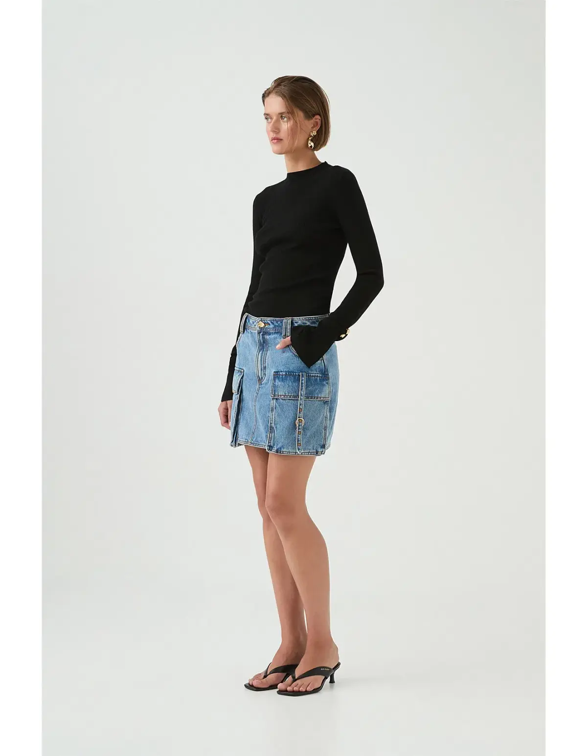 Aje Juno Cargo Micro Mini Skirt Blue Size AU 12 - Image 2