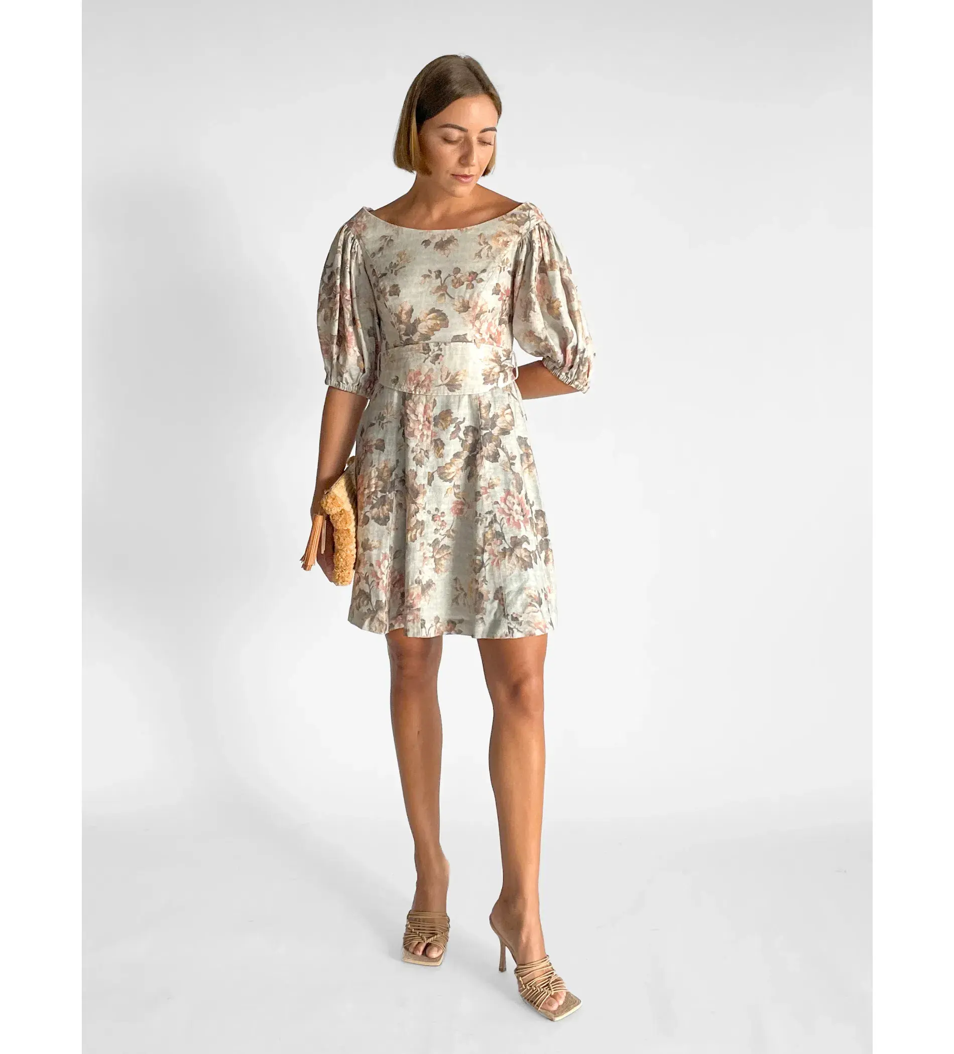 Zimmermann Fleeting Flip Mini Dress Mint Floral Size 12 - Image 1