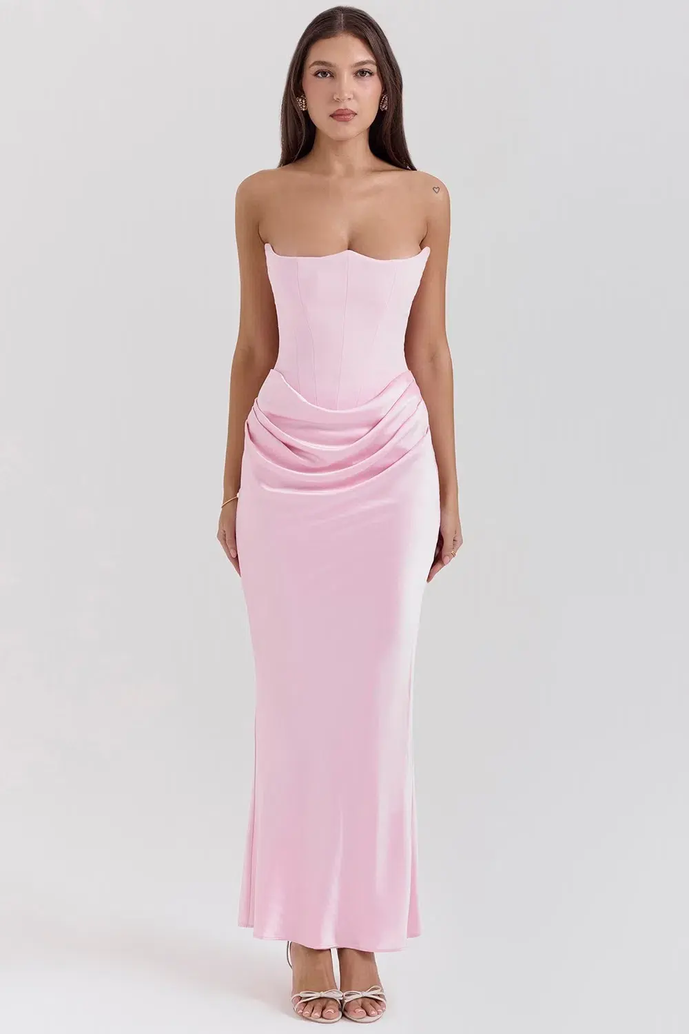 House of CB Persephone Corset Maxi Dress in Rose Shadow Size AU 6 - Image 2