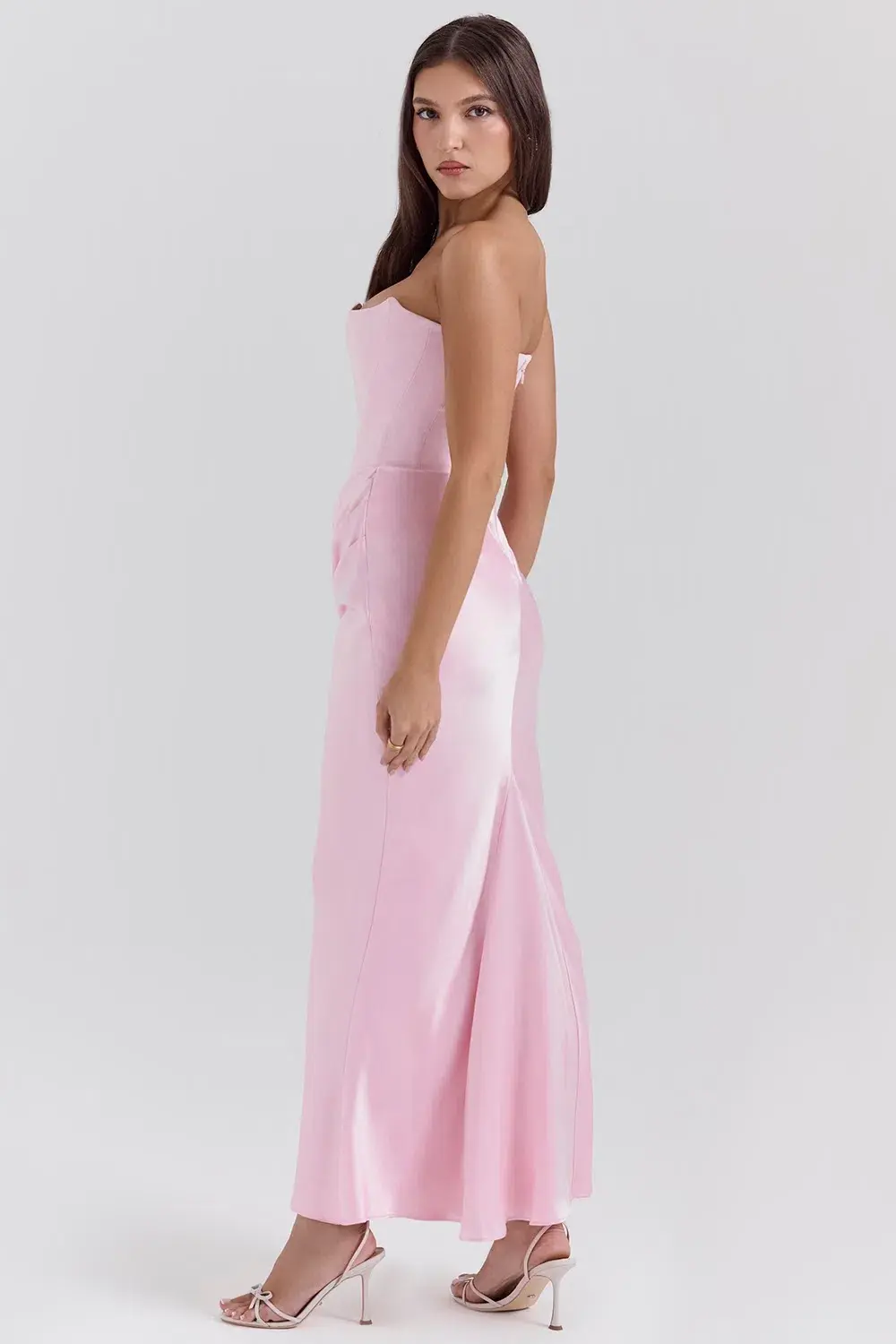 House of CB Persephone Corset Maxi Dress in Rose Shadow Size AU 6 - Image 5