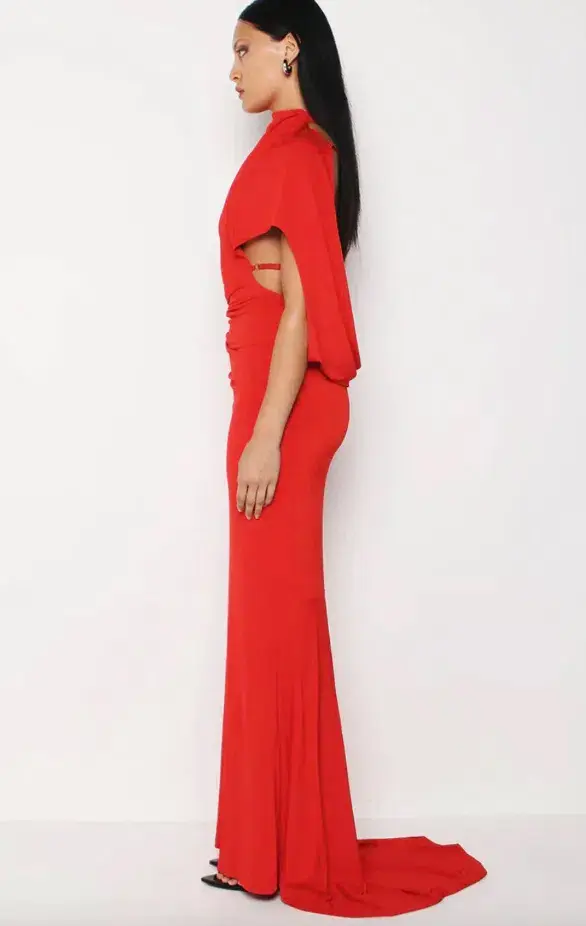 KOURH Neon Maxi Dress Red Size XL/ AU 14 - Image 3