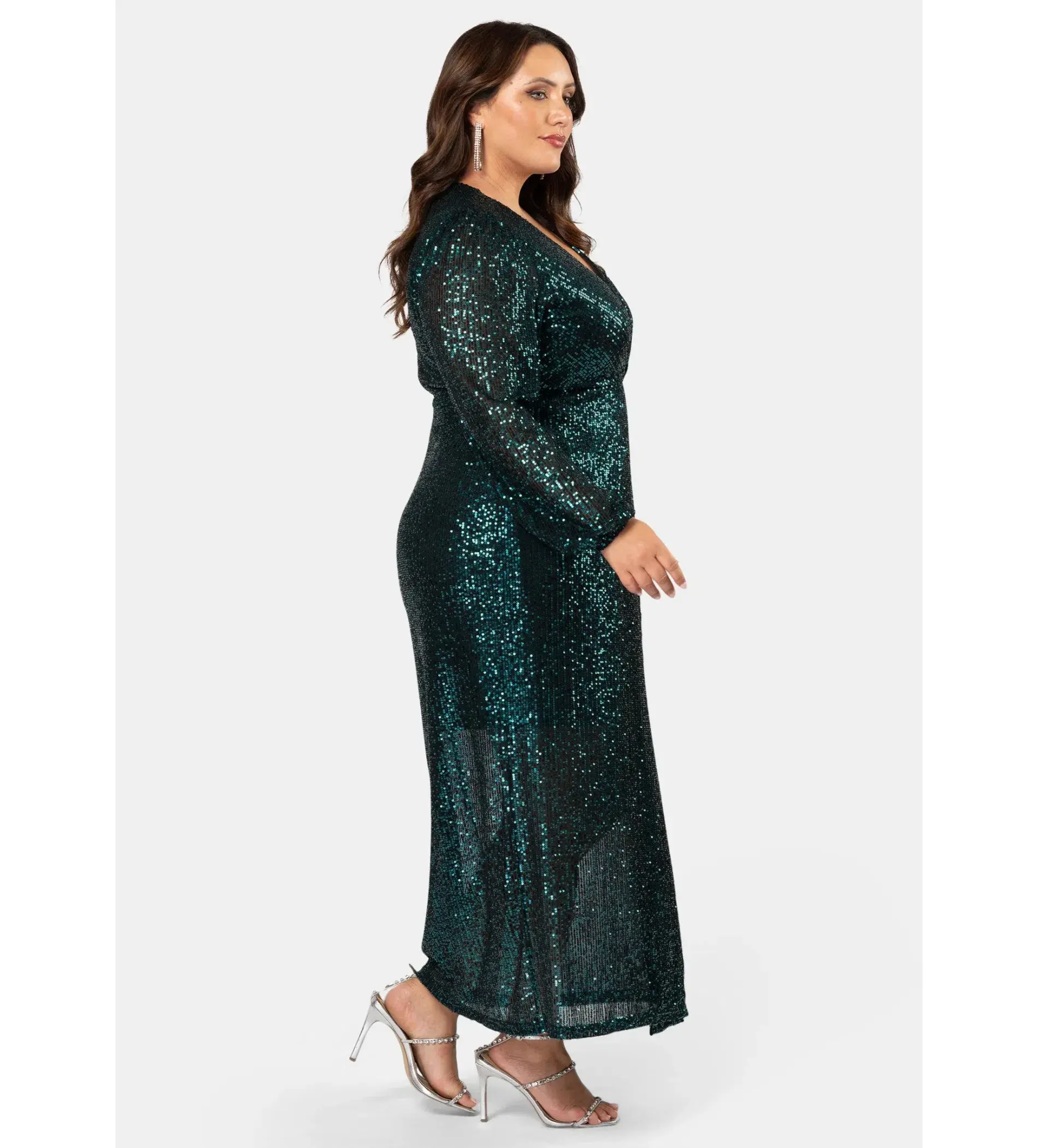 Curve Project by Pink Dusk All I Want Sequin Maxi Dress Green Size AU 18 - Image 2