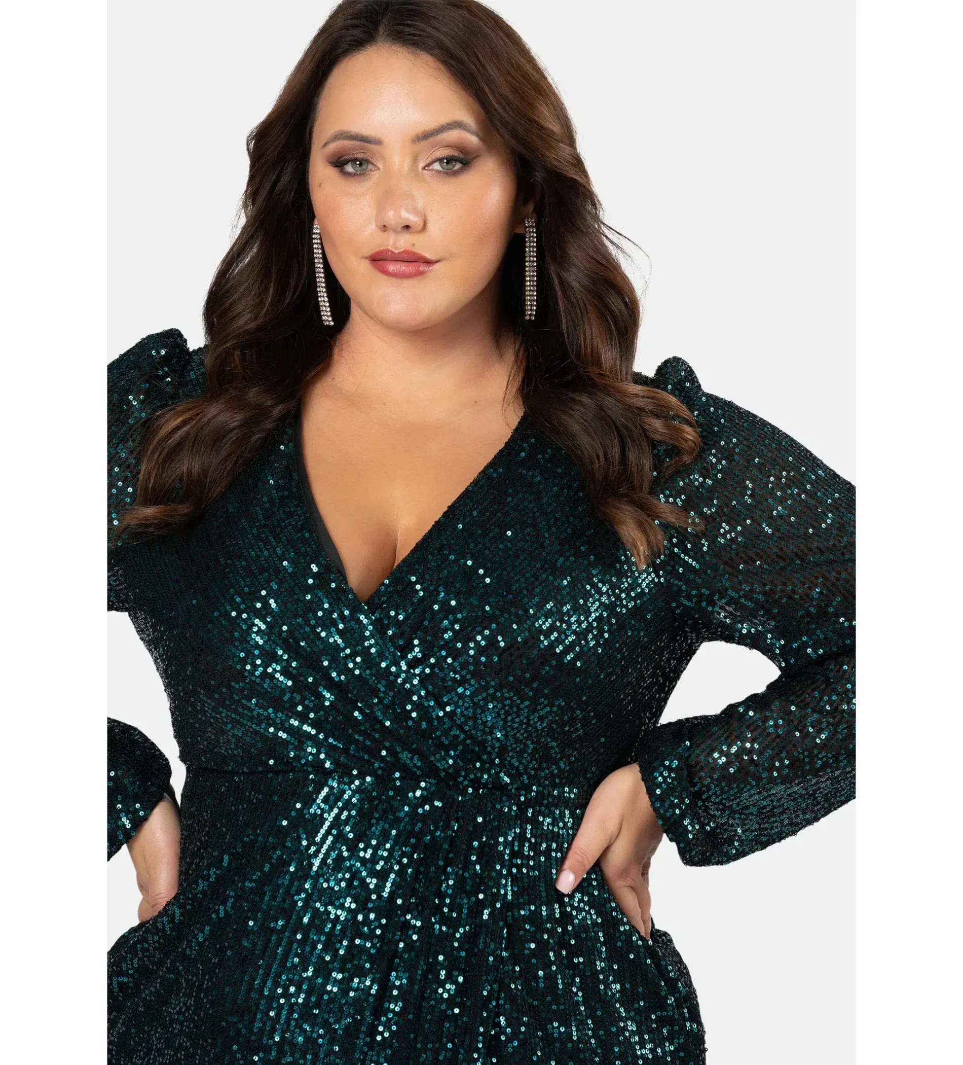Curve Project by Pink Dusk All I Want Sequin Maxi Dress Green Size AU 18 - Image 4