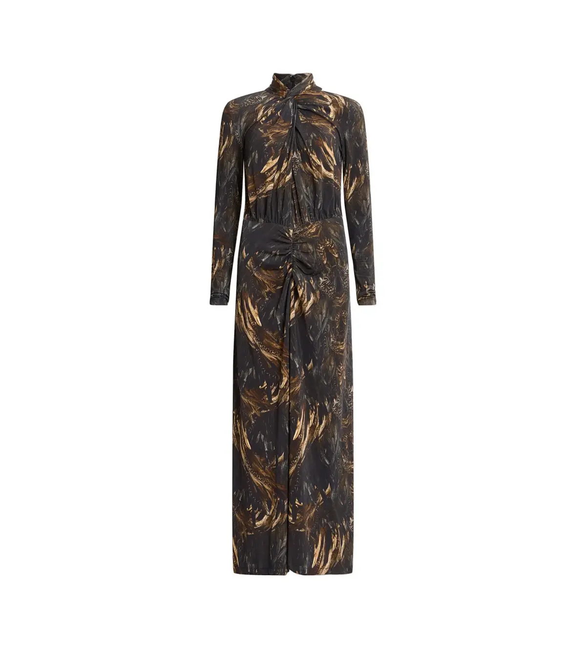 AllSaints Mina Maxi Dress Charm Black Size AU 10 - Image 5