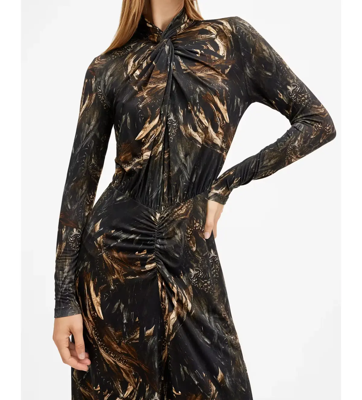 AllSaints Mina Maxi Dress Charm Black Size AU 10 - Image 3
