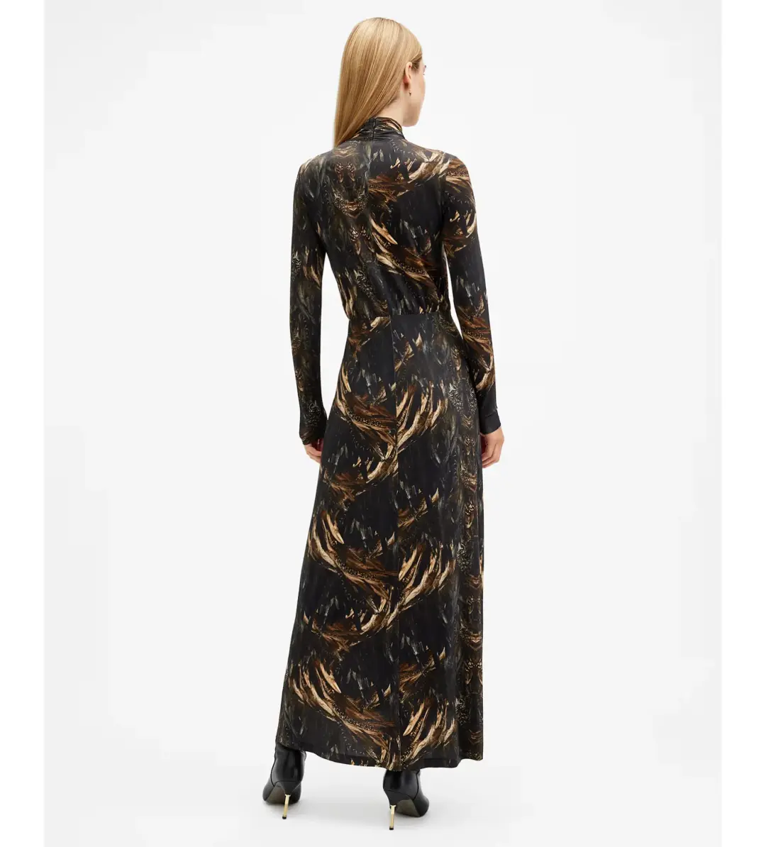 AllSaints Mina Maxi Dress Charm Black Size AU 10 for rent on The Volte - main image