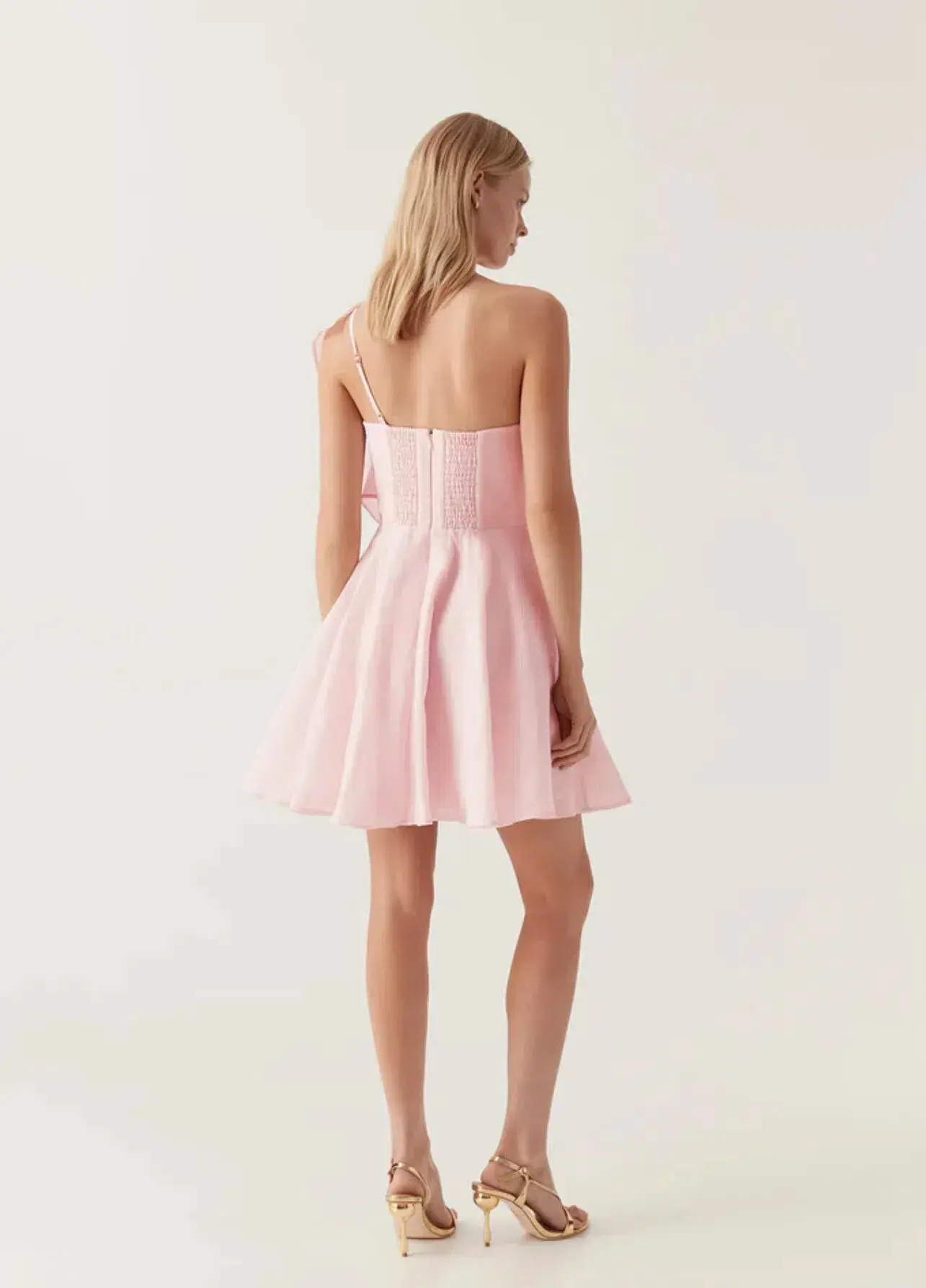 AJE Genesis Mini Dress Soft Pink Size AU 10 - Image 3