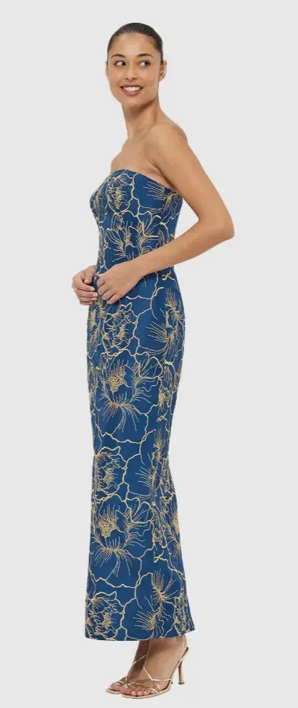 Leo Lin Rayna Bustier Maxi Dress Marine Blue Size 6 - Image 4