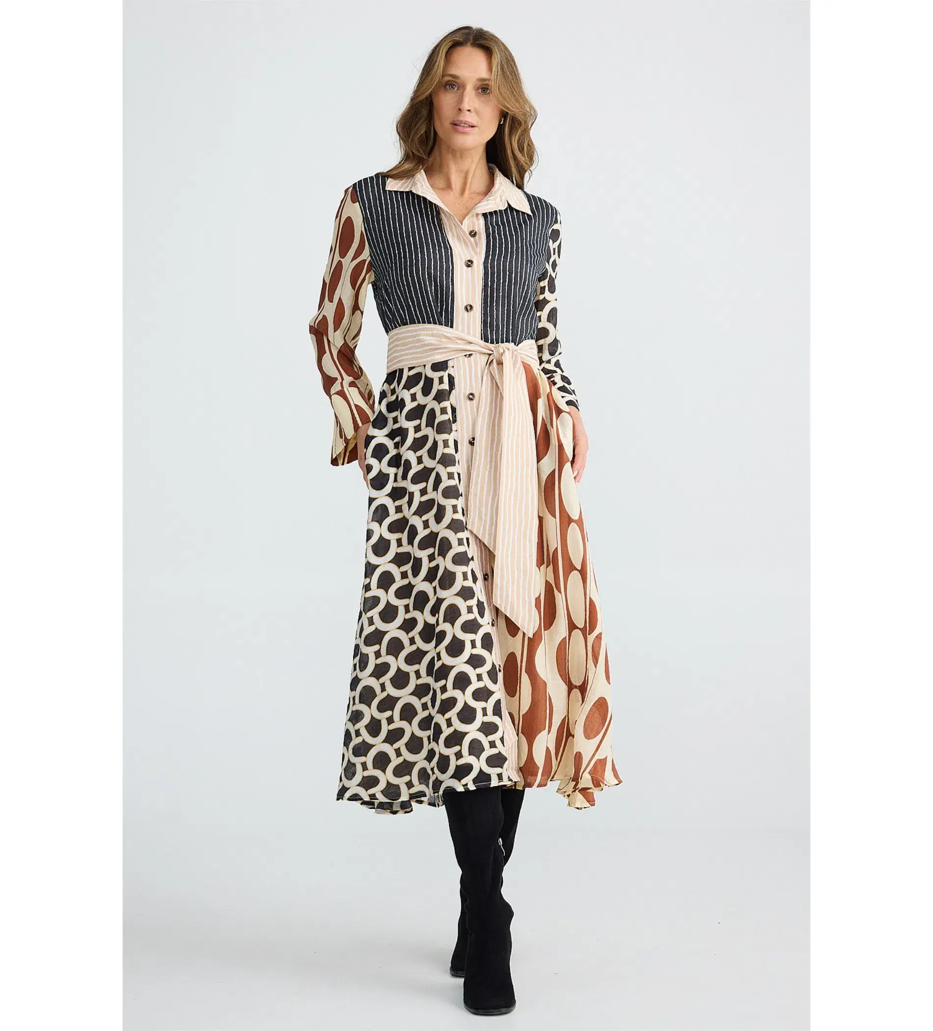 Brave + True Lucy Vienna Midi Dress Print Size M/AU 12 - Image 1