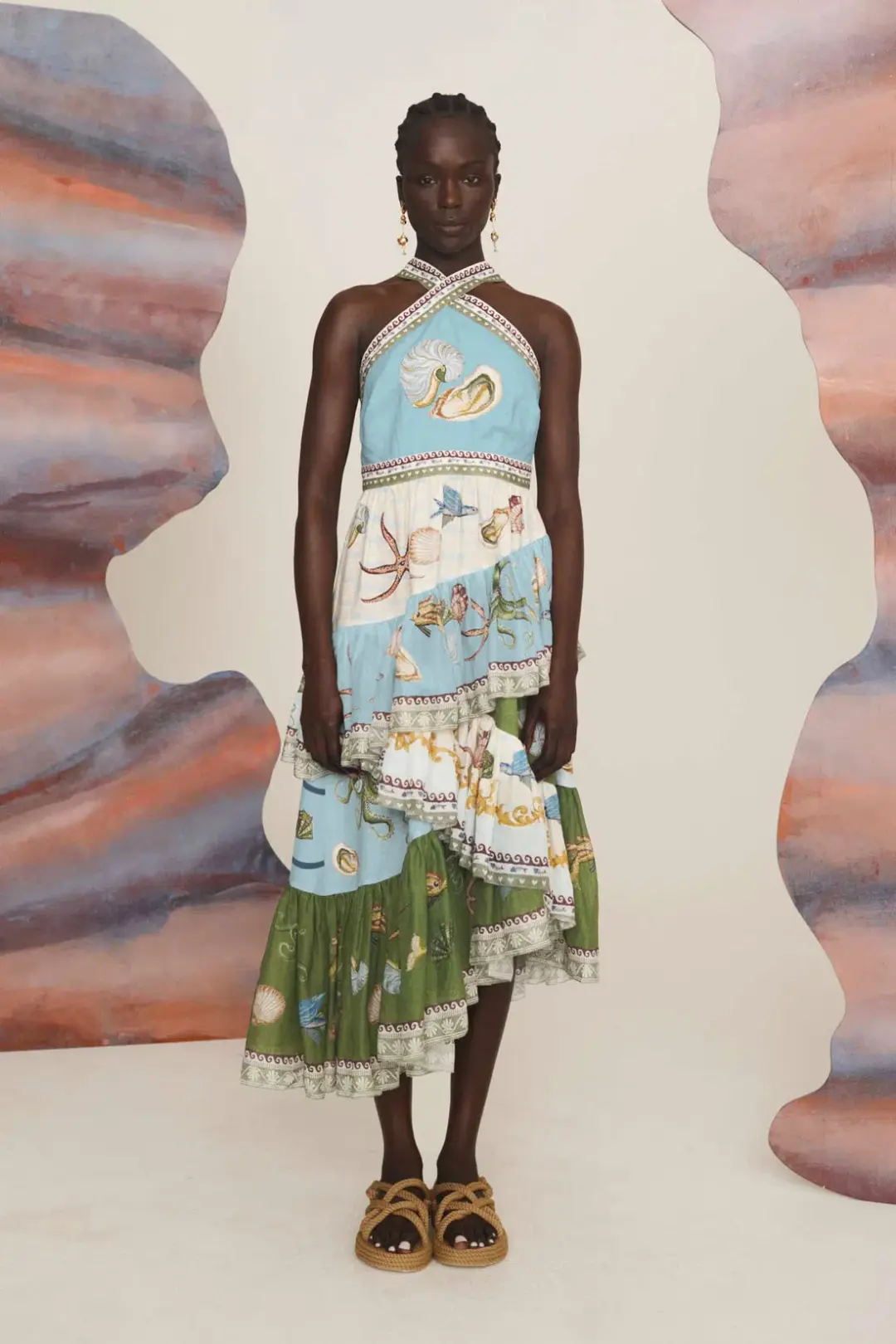 Alemais Bath House Midi Dress Size AU 14 for rent on The Volte - main image