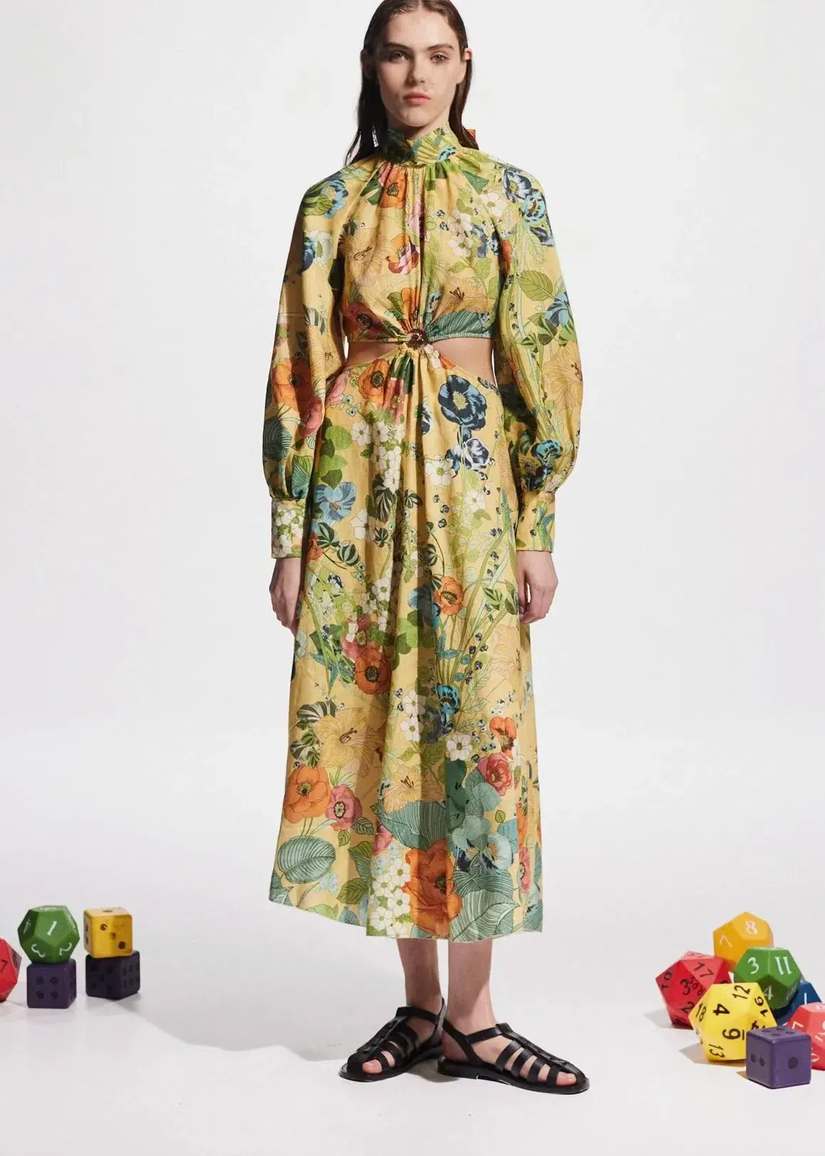 Alemais Cresida Cutout Midi Dress Print Size 10 - Image 1