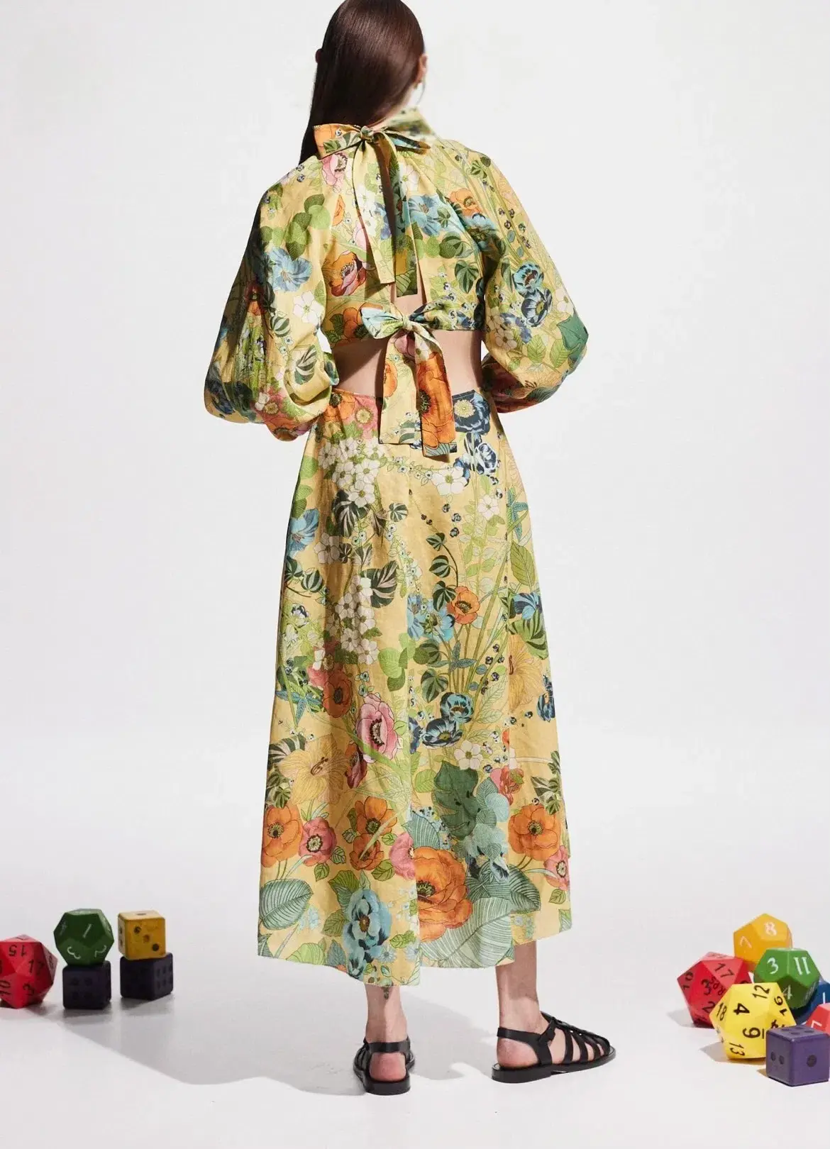 Alemais Cresida Cutout Midi Dress Print Size 10 - Image 2
