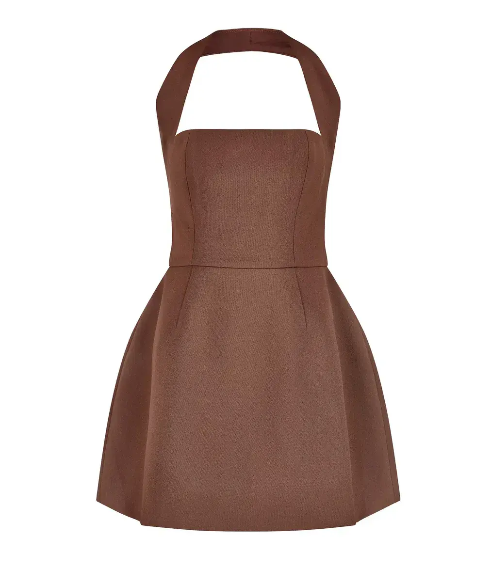 Odd Muse Structure Mini Dress Chocolate Size AU 8 - Image 4