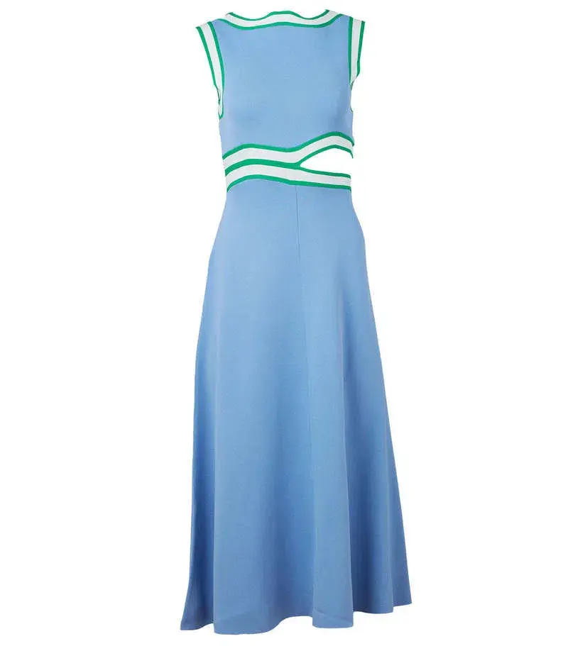 Rachel Gilbert Elias Midi Dress Blue Size M / Aus 10 - Image 3