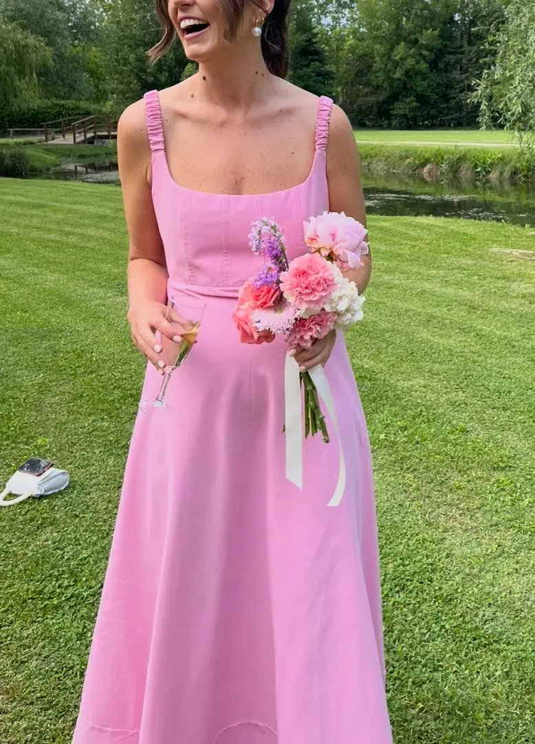 By Johnny Daphne Bust Midi Dress Taffy Pink Size AU 10 - Image 6