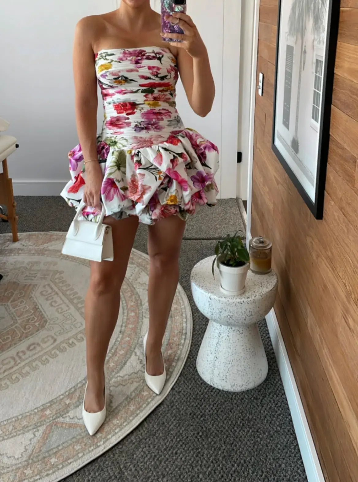 AJE Violette Bubble Hem Mini Dress Floral Size AU 8 - Image 5