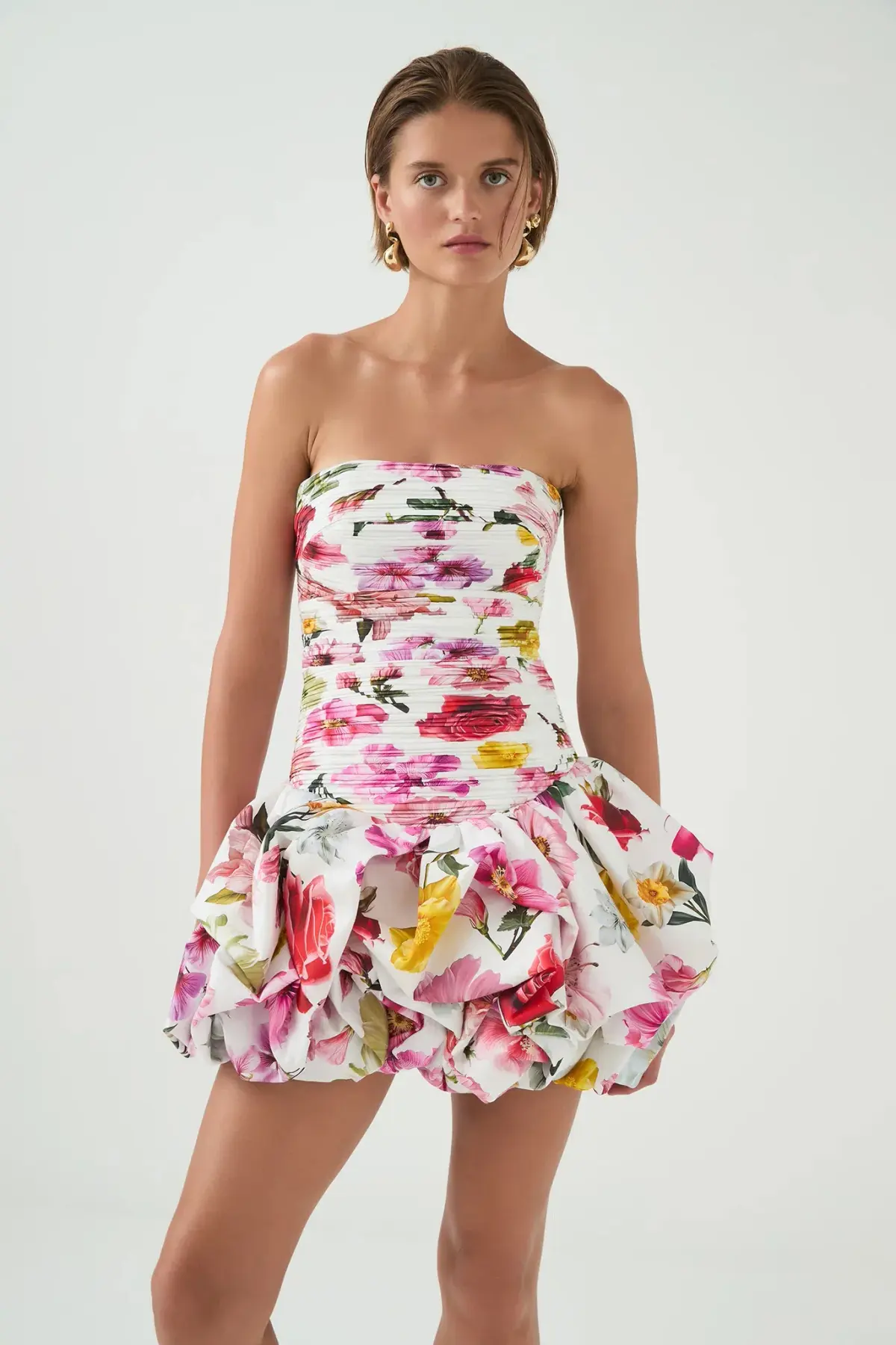 AJE Violette Bubble Hem Mini Dress Floral Size AU 8 - Image 3