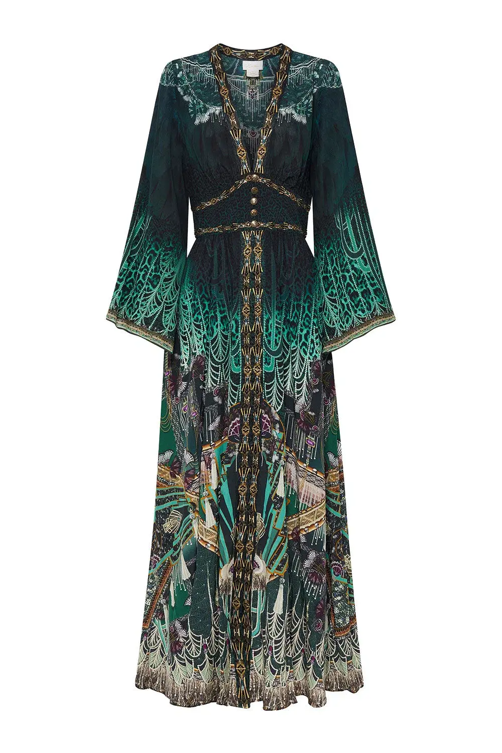 Camilla Kimono Sleeve Dress With Shirring Detail Fitzgeralds Flapper Size M - Image 3