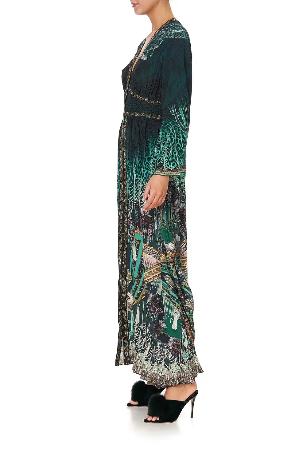 Camilla Kimono Sleeve Dress With Shirring Detail Fitzgeralds Flapper Size M - Image 4