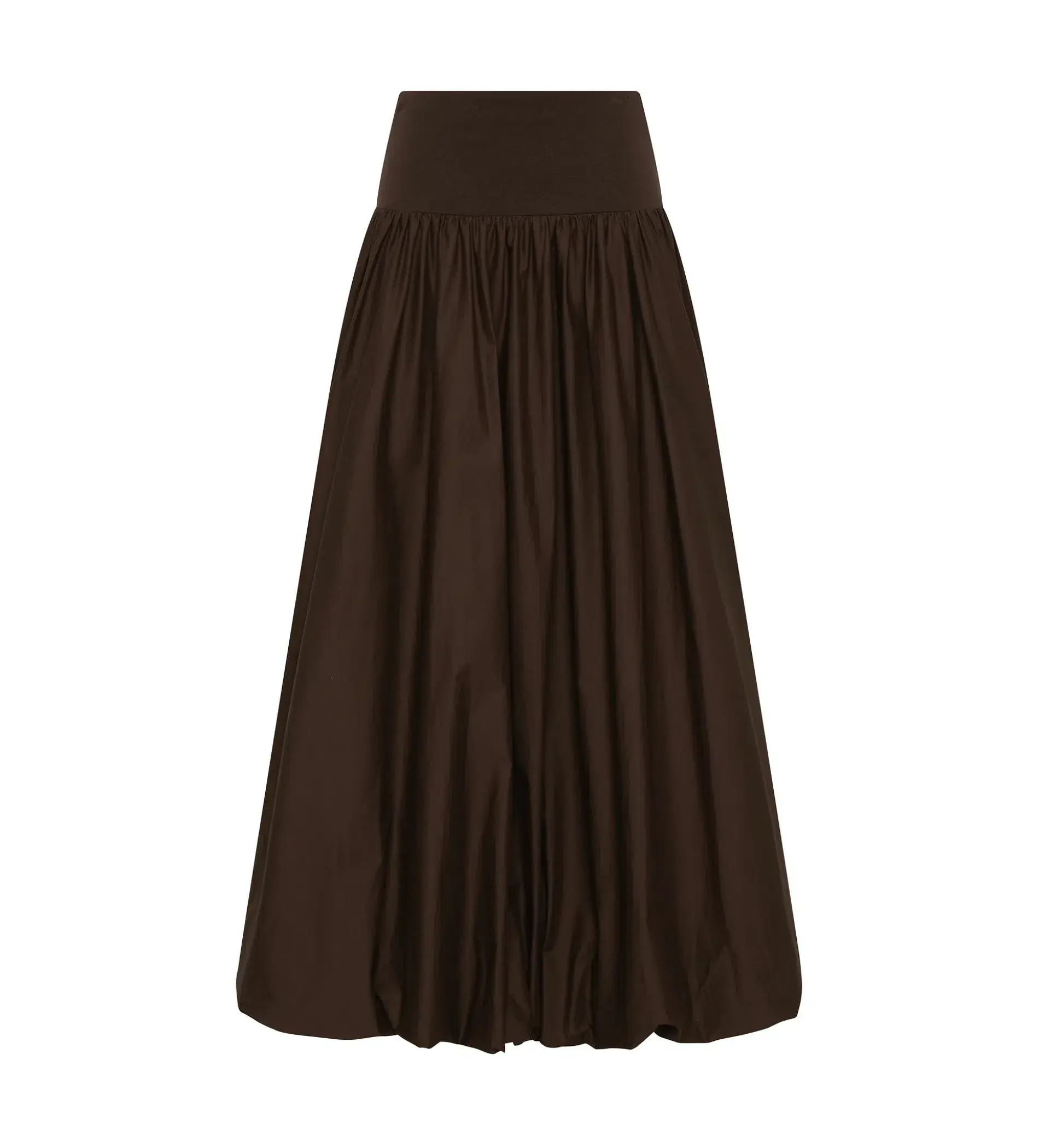Aje Havana Ruched Top & Bubble Midi Skirt Set in Chocolate Size 6 - Image 5