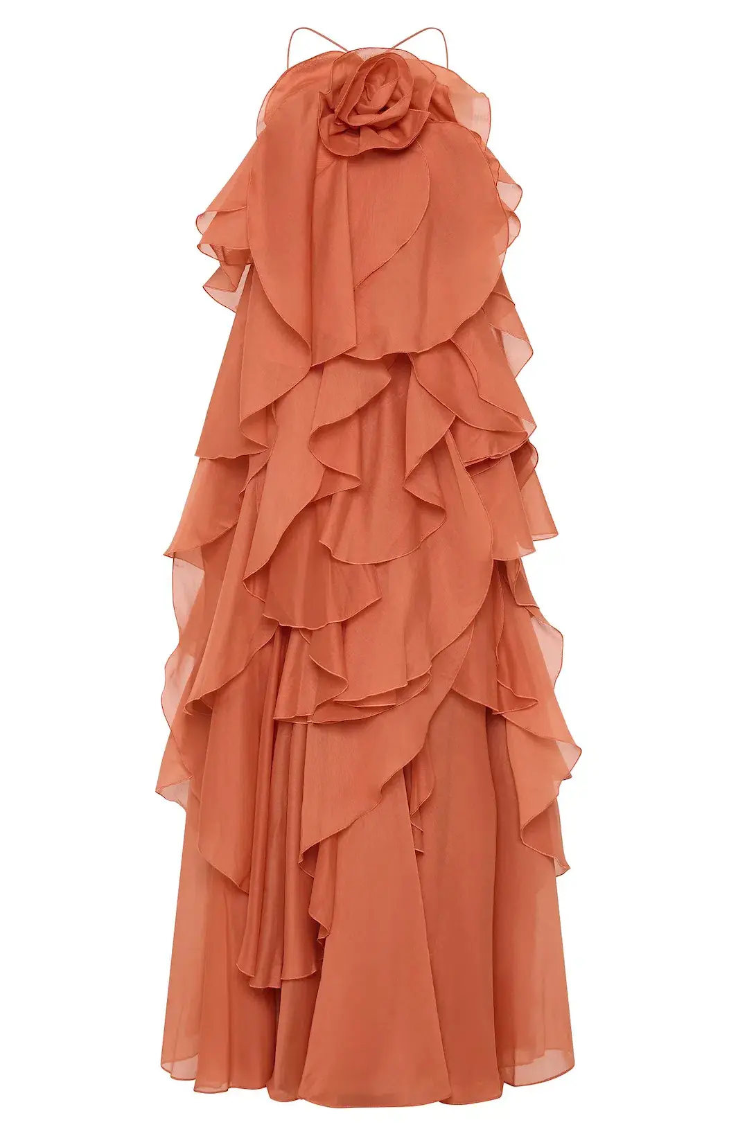 Aje Pandorea Layered Maxi Dress Coral Clay Size 10 - Image 2