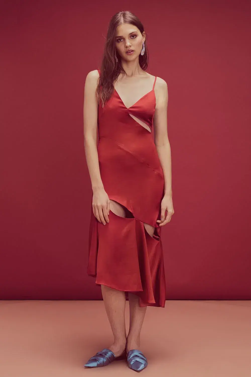 For Love and Lemons Liv Cut Maxi Dress Red Size 10 - Image 1