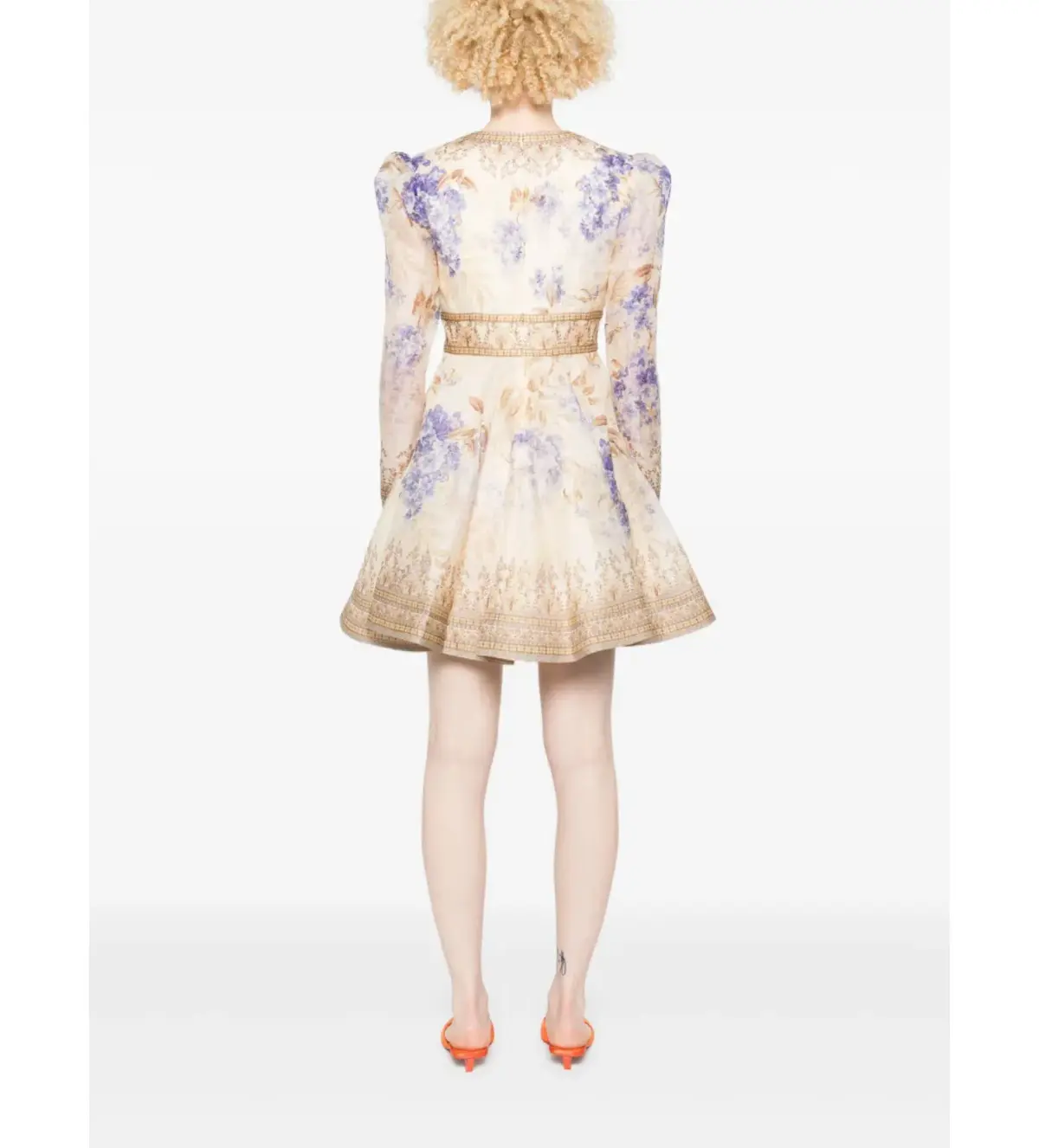 Zimmermann Dawning Plunge Mini Dress Multi Hydrangea Size 2/AU 12 - Image 3