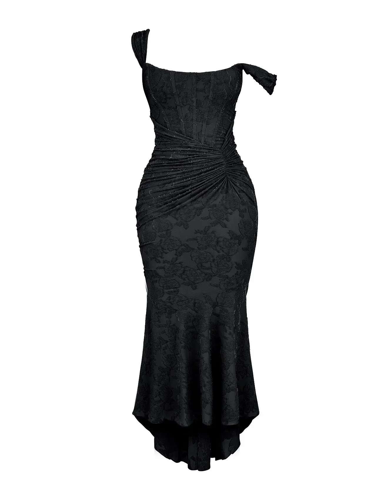 House Of CB Cesca Floral Maxi Dress Black Size S/AU 8 - Image 4