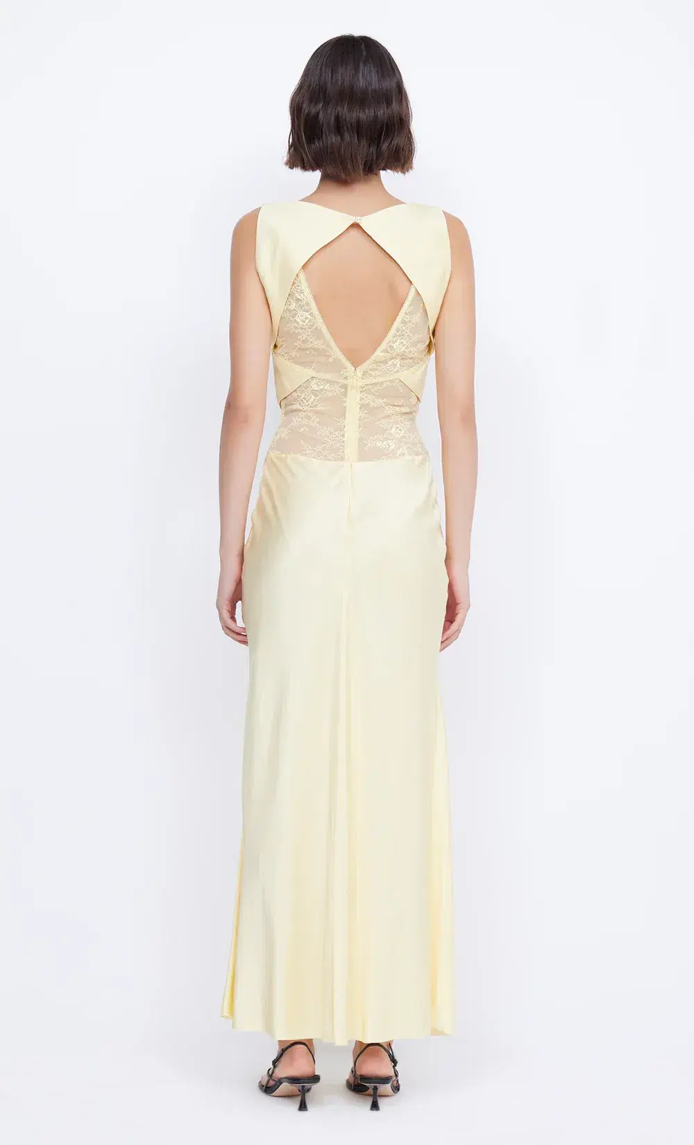 Bec & Bridge Juliette V Neck Maxi Dress Butter Yellow Size AU 10  - Image 3