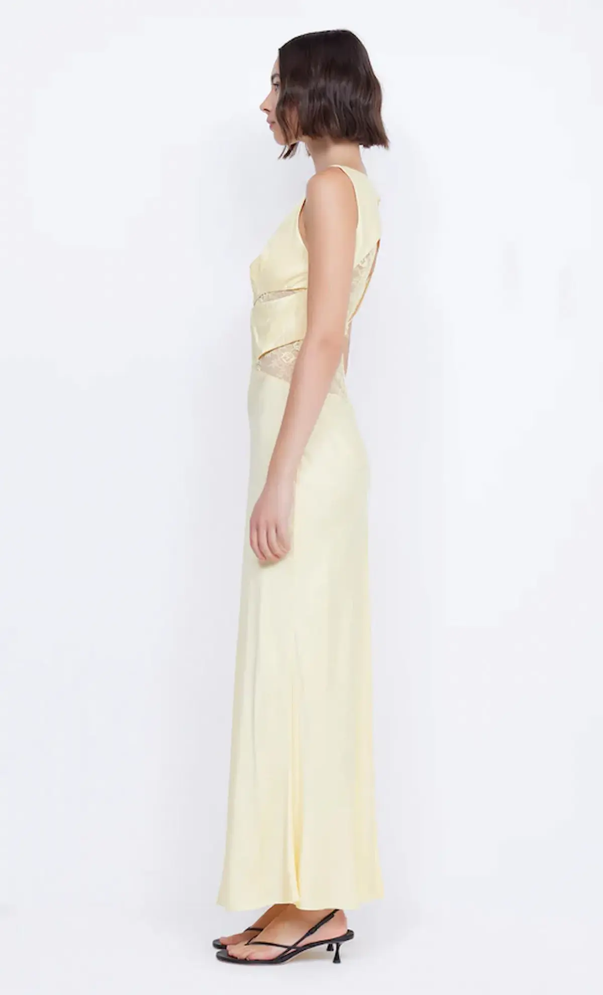 Bec & Bridge Juliette V Neck Maxi Dress Butter Yellow Size AU 10  - Image 2