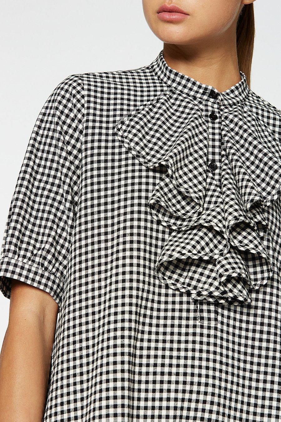 Scanlan Theodore Gingham Ruffle Dress size 8 for rent on The Volte - main image