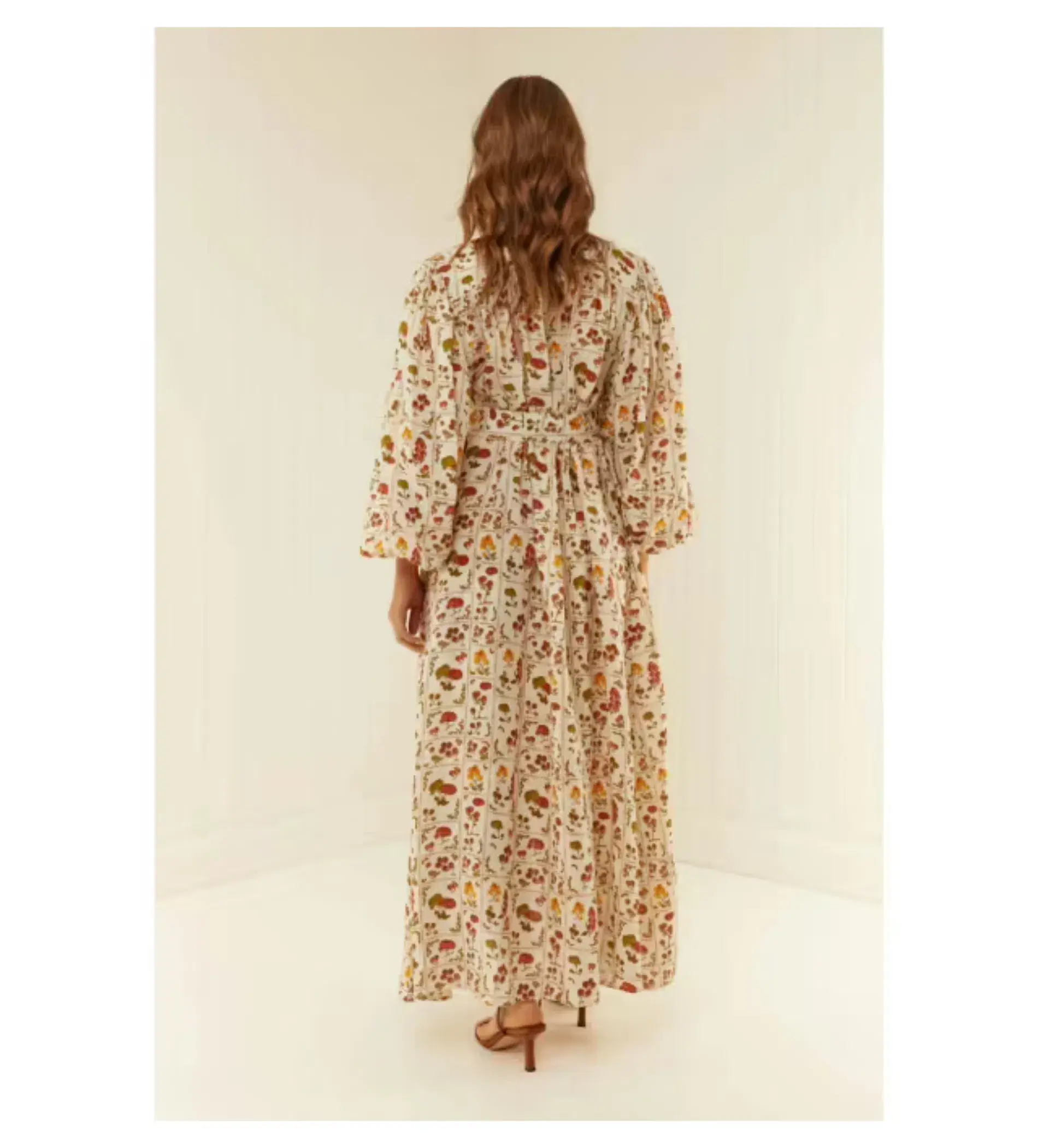 Palm Noosa Noddy Tomato Tiles Maxi Dress Print Size 8 - Image 3
