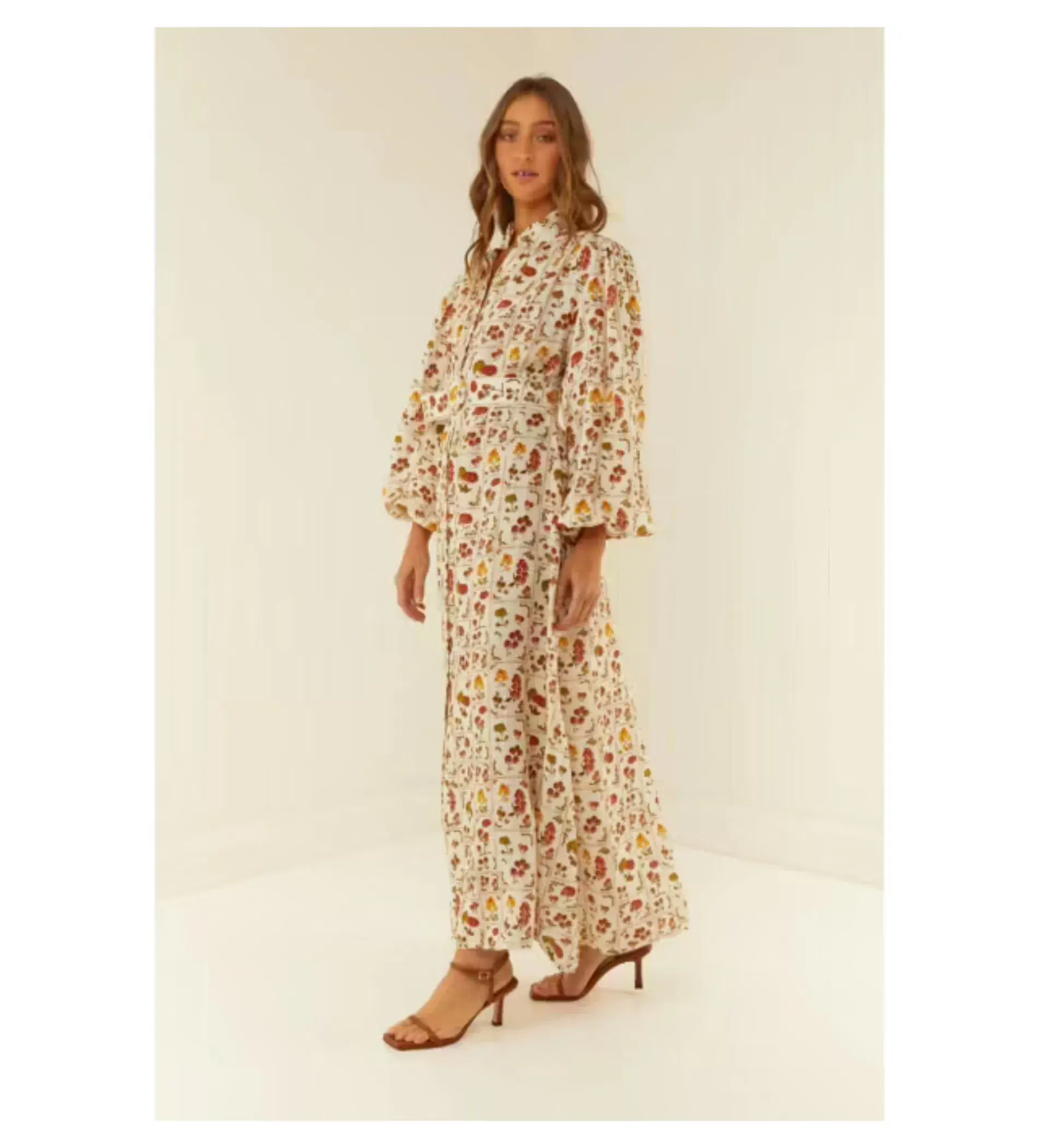 Palm Noosa Noddy Tomato Tiles Maxi Dress Print Size 8 - Image 2