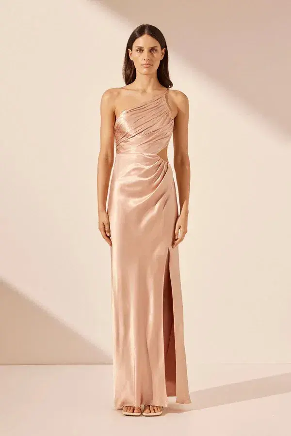 Shona Joy La Lune Asymmetrical Maxi in Desert Rose Size AU 10 - Image 1