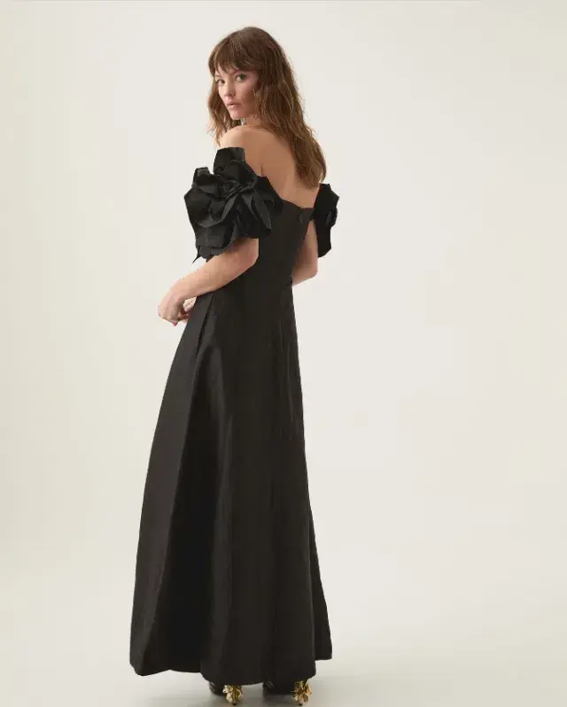 Aje Etta Midi Dress Black Size 12 for rent on The Volte - main image