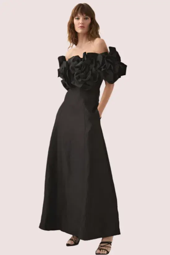 Aje Etta Midi Dress Black Size 12 - Image 1