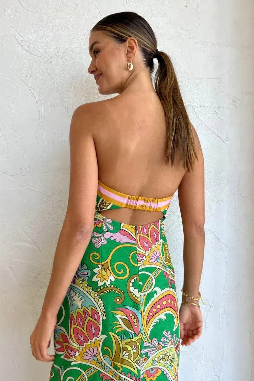 Alemais Marion Bodice Midi Dress Green Size AU 10 - Image 4